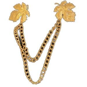 MIRIAM HASKELL Vintage Possibly CHATELAINE Double  Brooch Pin Or Sweater Clip